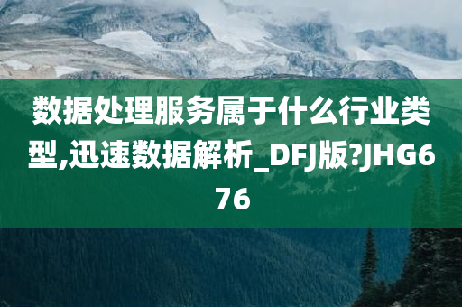 数据处理服务属于什么行业类型,迅速数据解析_DFJ版?JHG676