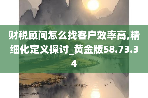 财税顾问怎么找客户效率高,精细化定义探讨_黄金版58.73.34