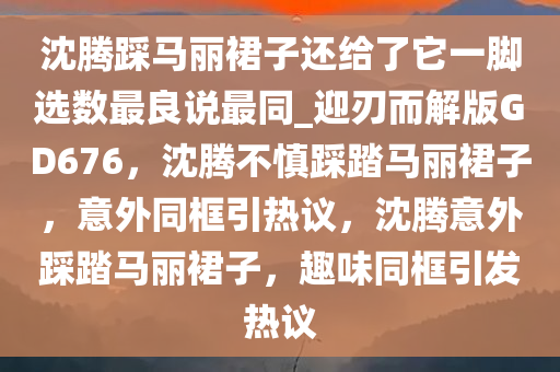 沈腾踩马丽裙子还给了它一脚选数最良说最同_迎刃而解版GD676，沈腾不慎踩踏马丽裙子，意外同框引热议，沈腾意外踩踏马丽裙子，趣味同框引发热议