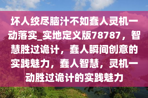 坏人绞尽脑汁不如蠢人灵机一动落实_实地定义版78787，智慧胜过诡计，蠢人瞬间创意的实践魅力，蠢人智慧，灵机一动胜过诡计的实践魅力