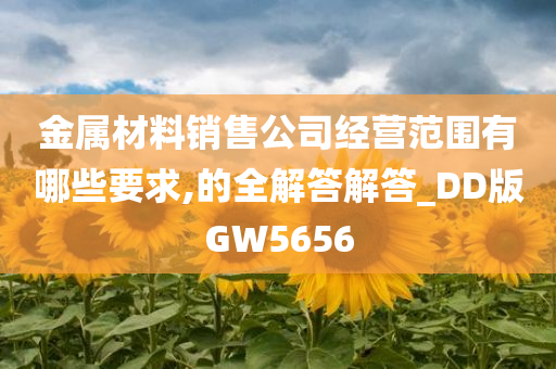 金属材料销售公司经营范围有哪些要求,的全解答解答_DD版GW5656