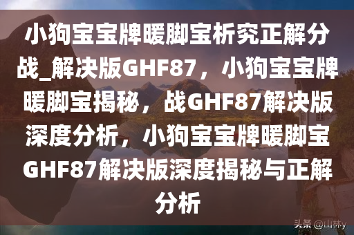 小狗宝宝牌暖脚宝析究正解分战_解决版GHF87，小狗宝宝牌暖脚宝揭秘，战GHF87解决版深度分析，小狗宝宝牌暖脚宝GHF87解决版深度揭秘与正解分析