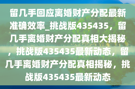 留几手回应离婚财产分配最新准确效率_挑战版435435，留几手离婚财产分配真相大揭秘，挑战版435435最新动态，留几手离婚财产分配真相揭秘，挑战版435435最新动态