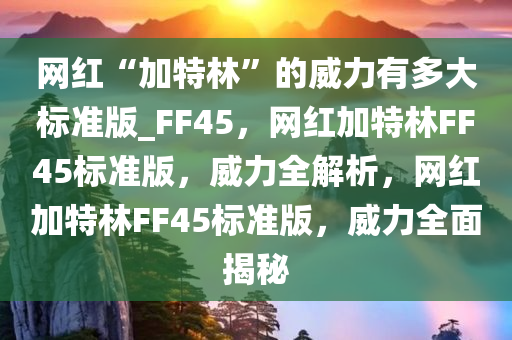 网红“加特林”的威力有多大标准版_FF45，网红加特林FF45标准版，威力全解析，网红加特林FF45标准版，威力全面揭秘