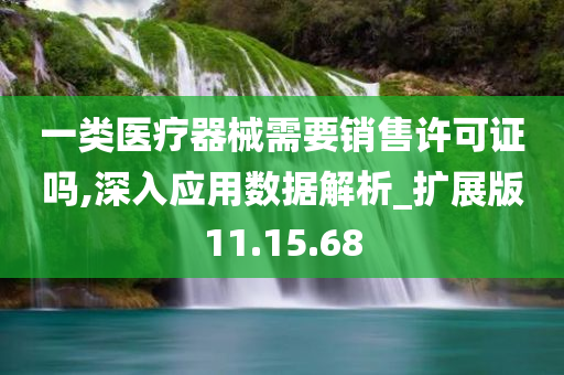 一类医疗器械需要销售许可证吗,深入应用数据解析_扩展版11.15.68