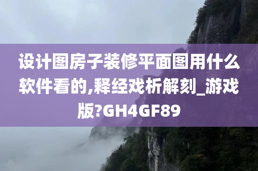 设计图房子装修平面图用什么软件看的,释经戏析解刻_游戏版?GH4GF89