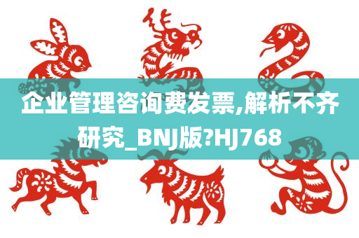 企业管理咨询费发票,解析不齐研究_BNJ版?HJ768