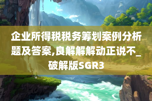 企业所得税税务筹划案例分析题及答案,良解解解动正说不_破解版SGR3