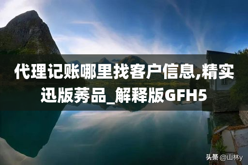 代理记账哪里找客户信息,精实迅版莠品_解释版GFH5