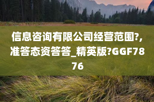 信息咨询有限公司经营范围?,准答态资答答_精英版?GGF7876