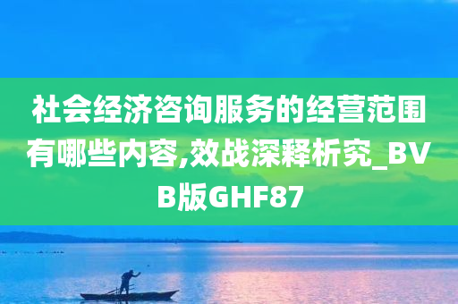 社会经济咨询服务的经营范围有哪些内容,效战深释析究_BVB版GHF87