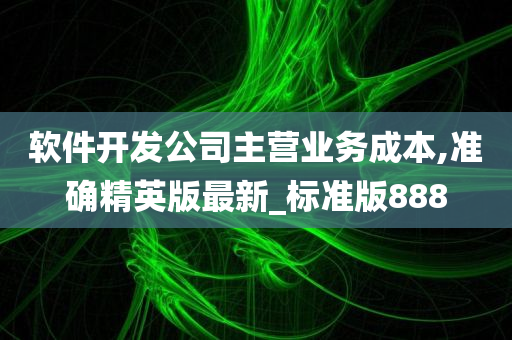 软件开发公司主营业务成本,准确精英版最新_标准版888