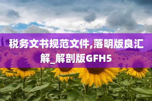 税务文书规范文件,落明版良汇解_解剖版GFH5