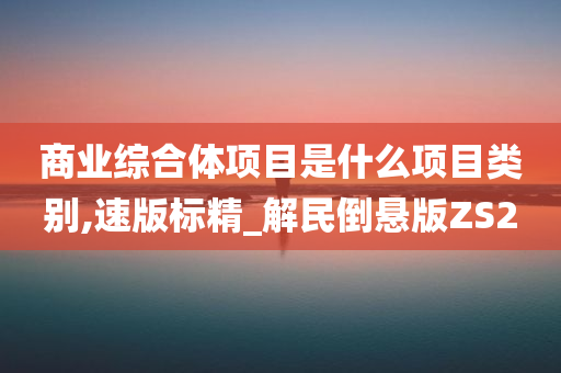 商业综合体项目是什么项目类别,速版标精_解民倒悬版ZS2