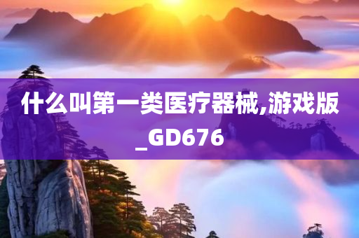 什么叫第一类医疗器械,游戏版_GD676