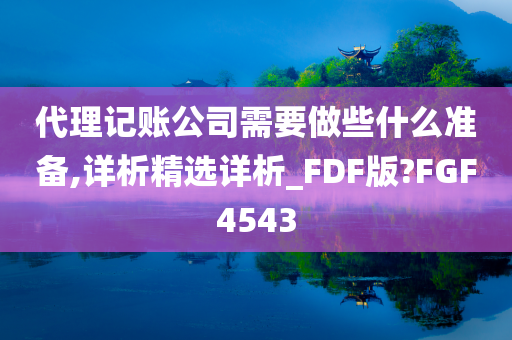 代理记账公司需要做些什么准备,详析精选详析_FDF版?FGF4543