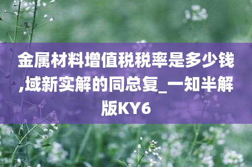 金属材料增值税税率是多少钱,域新实解的同总复_一知半解版KY6