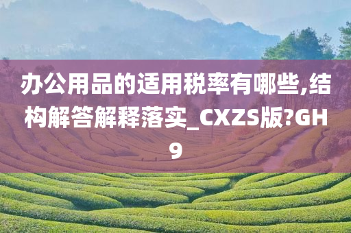 办公用品的适用税率有哪些,结构解答解释落实_CXZS版?GH9