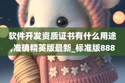 软件开发资质证书有什么用途,准确精英版最新_标准版888