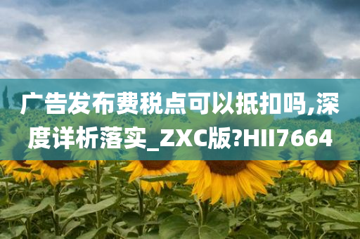 广告发布费税点可以抵扣吗,深度详析落实_ZXC版?HII7664