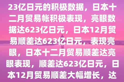 日本十二月贸易帐亮眼表现，623亿日元的积极数据，日本十二月贸易帐积极表现，亮眼数据达623亿日元，日本12月贸易顺差达623亿日元，表现亮眼，日本十二月贸易顺差达亮眼表现，顺差达623亿日元，日本12月贸易顺差大幅增长，达623亿日元，表现亮眼