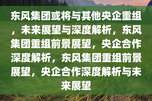 东风集团或将与其他央企重组，未来展望与深度解析，东风集团重组前景展望，央企合作深度解析，东风集团重组前景展望，央企合作深度解析与未来展望