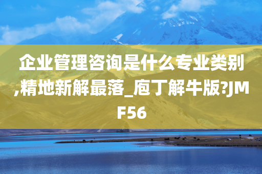 企业管理咨询是什么专业类别,精地新解最落_庖丁解牛版?JMF56