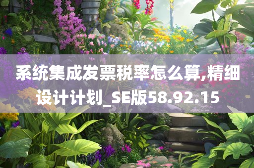 系统集成发票税率怎么算,精细设计计划_SE版58.92.15