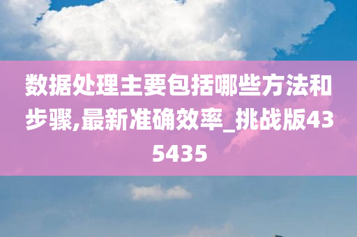 数据处理主要包括哪些方法和步骤,最新准确效率_挑战版435435