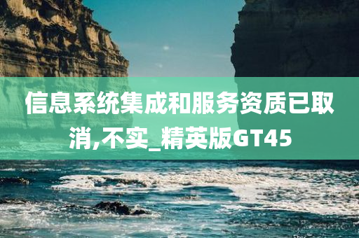 信息系统集成和服务资质已取消,不实_精英版GT45