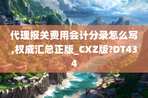 代理报关费用会计分录怎么写,权威汇总正版_CXZ版?DT434