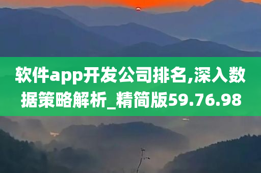 软件app开发公司排名,深入数据策略解析_精简版59.76.98