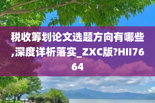 税收筹划论文选题方向有哪些,深度详析落实_ZXC版?HII7664