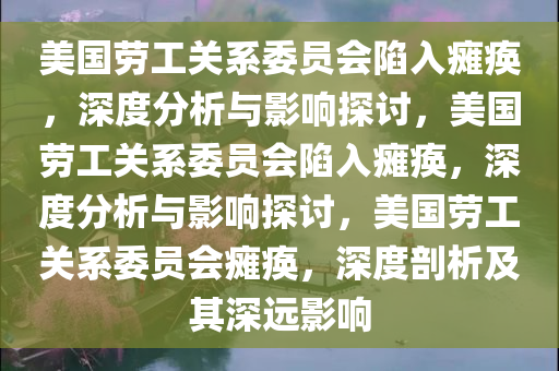 美国劳工关系委员会陷入瘫痪，深度分析与影响探讨，美国劳工关系委员会陷入瘫痪，深度分析与影响探讨，美国劳工关系委员会瘫痪，深度剖析及其深远影响