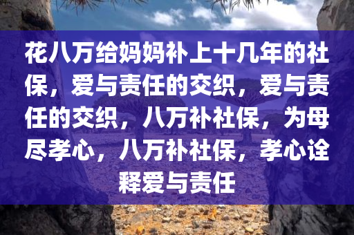 花八万给妈妈补上十几年的社保，爱与责任的交织，爱与责任的交织，八万补社保，为母尽孝心，八万补社保，孝心诠释爱与责任