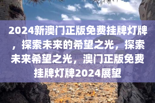 2024新澳门正版免费挂牌灯牌，探索未来的希望之光，探索未来希望之光，澳门正版免费挂牌灯牌2024展望