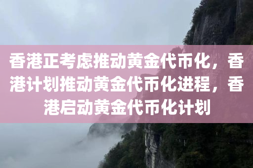 香港正考虑推动黄金代币化，香港计划推动黄金代币化进程，香港启动黄金代币化计划