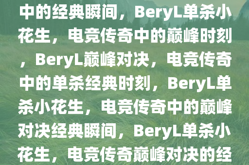 BeryL单杀小花生，电竞传奇中的经典瞬间，BeryL单杀小花生，电竞传奇中的巅峰时刻，BeryL巅峰对决，电竞传奇中的单杀经典时刻，BeryL单杀小花生，电竞传奇中的巅峰对决经典瞬间，BeryL单杀小花生，电竞传奇巅峰对决的经典瞬间