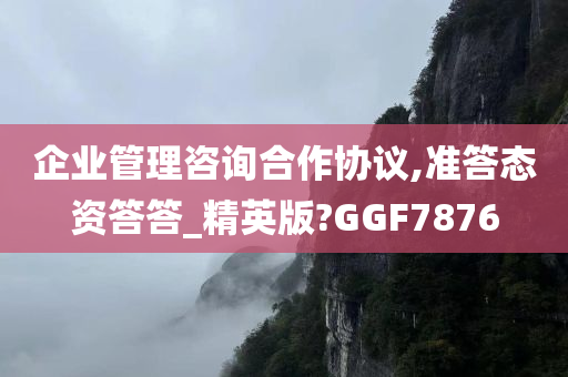 企业管理咨询合作协议,准答态资答答_精英版?GGF7876