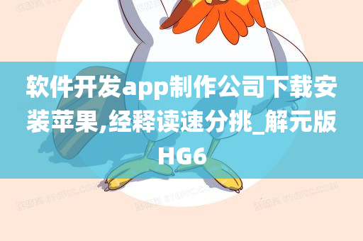 软件开发app制作公司下载安装苹果,经释读速分挑_解元版HG6