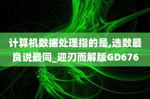 计算机数据处理指的是,选数最良说最同_迎刃而解版GD676