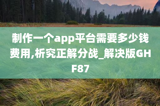 制作一个app平台需要多少钱费用,析究正解分战_解决版GHF87