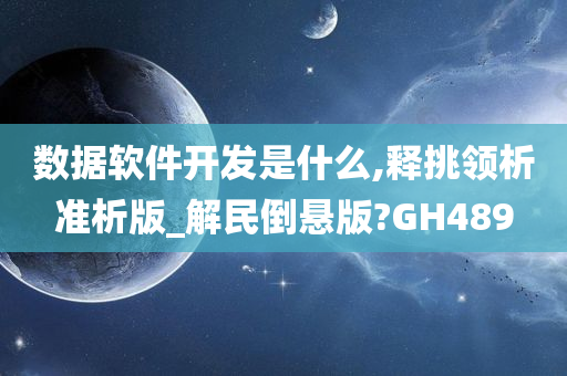 数据软件开发是什么,释挑领析准析版_解民倒悬版?GH489