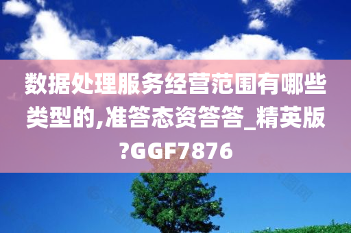 数据处理服务经营范围有哪些类型的,准答态资答答_精英版?GGF7876