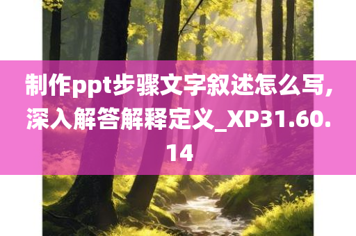 制作ppt步骤文字叙述怎么写,深入解答解释定义_XP31.60.14