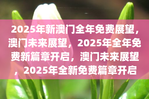 2025年新澳门全年免费展望，澳门未来展望，2025年全年免费新篇章开启，澳门未来展望，2025年全新免费篇章开启