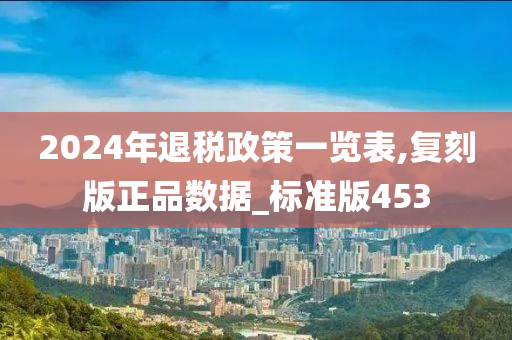 2024年退税政策一览表,复刻版正品数据_标准版453