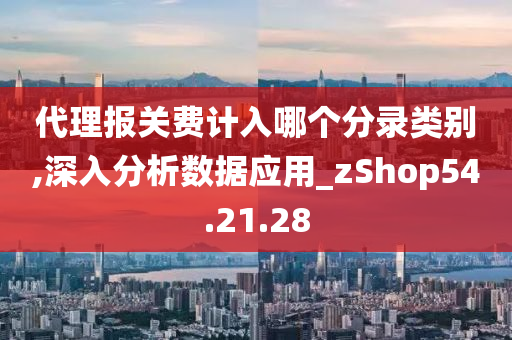 代理报关费计入哪个分录类别,深入分析数据应用_zShop54.21.28