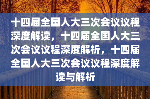 十四届全国人大三次会议议程深度解读，十四届全国人大三次会议议程深度解析，十四届全国人大三次会议议程深度解读与解析