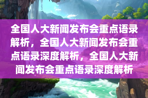 全国人大新闻发布会重点语录解析，全国人大新闻发布会重点语录深度解析